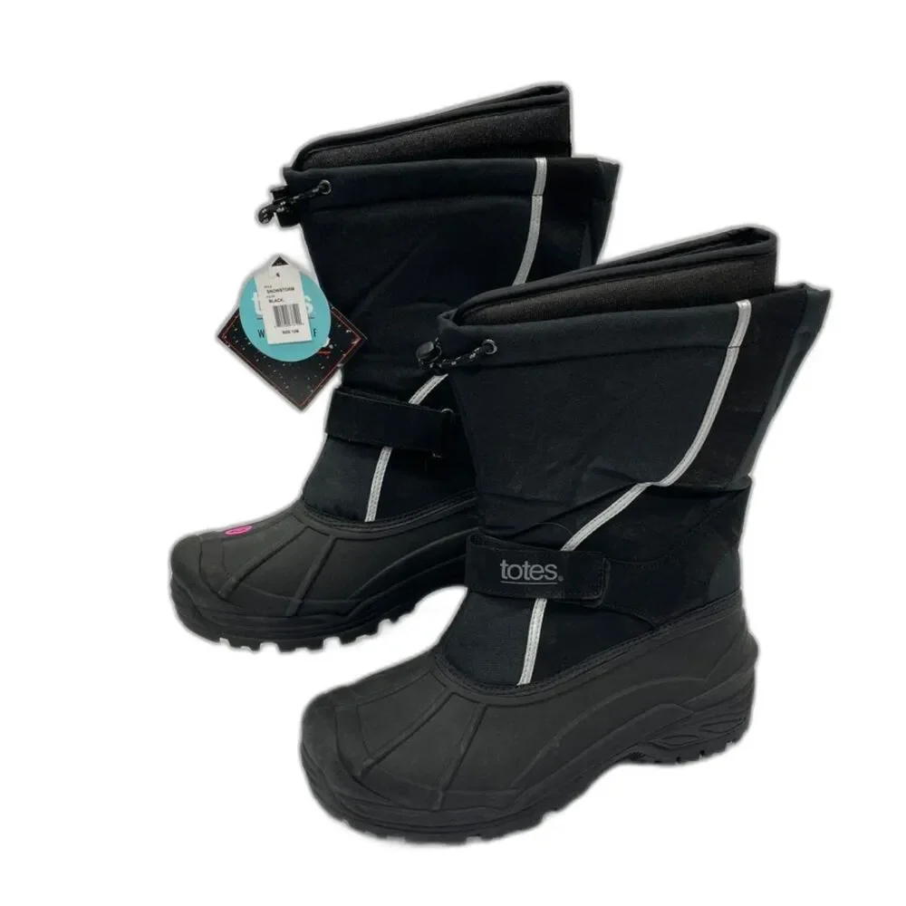 Totes Snowstorm Black Snow Boots Men's Size 12M NWT